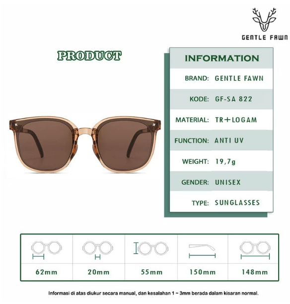 Gentle Fawn Indonesia Gentle Fawn Anti UV Protection Foldable Sunglasses 822