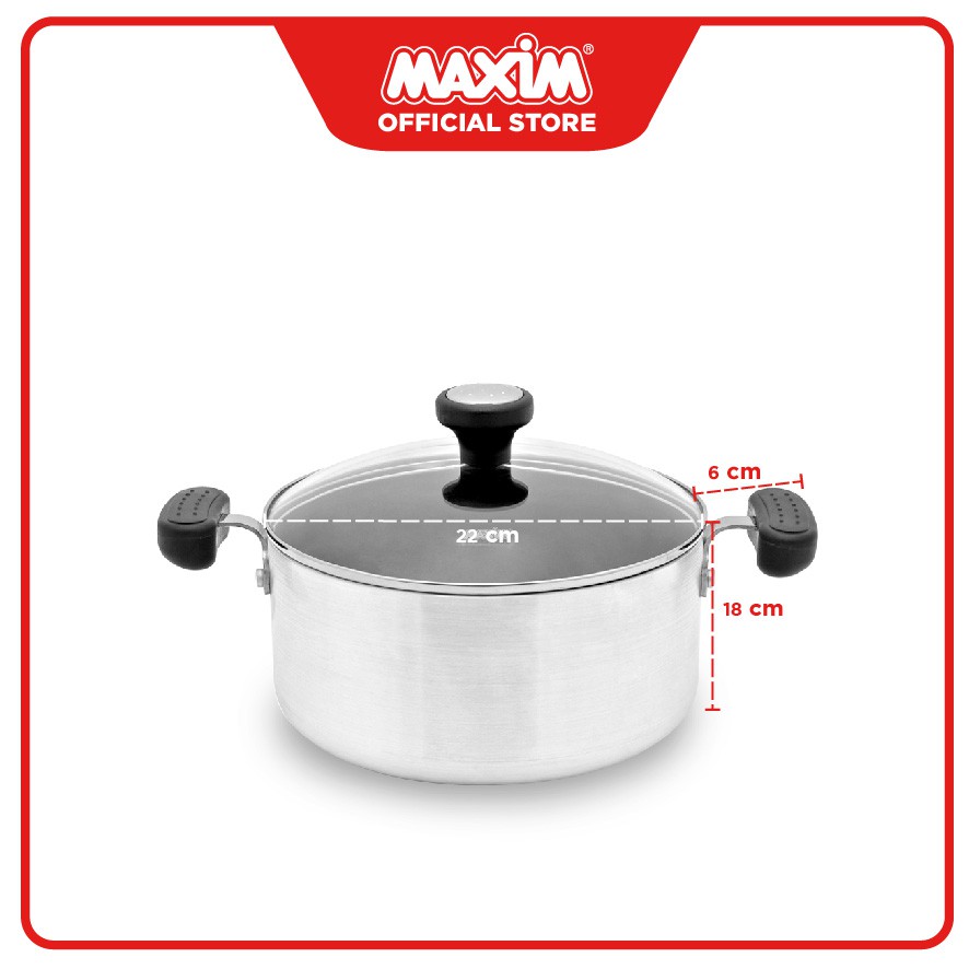 Maxim Indonesia Maxim New Commercial Panci Teflon Anti Lengket 22cm Dutch Oven NNCODO22DDT
