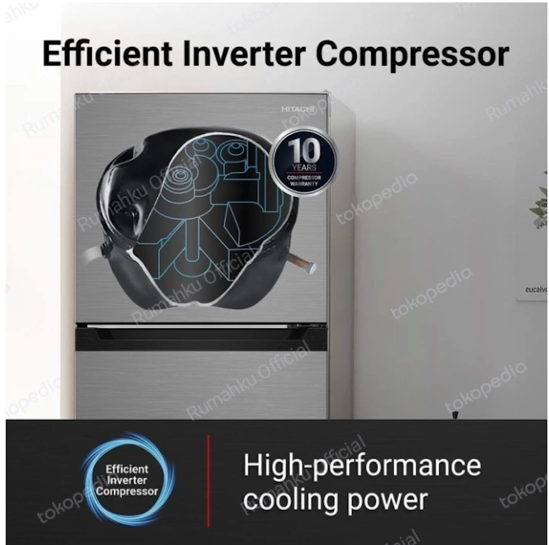 Kulkas 2 Pintu Hoshi Inverter 344 L Briliant Black 5