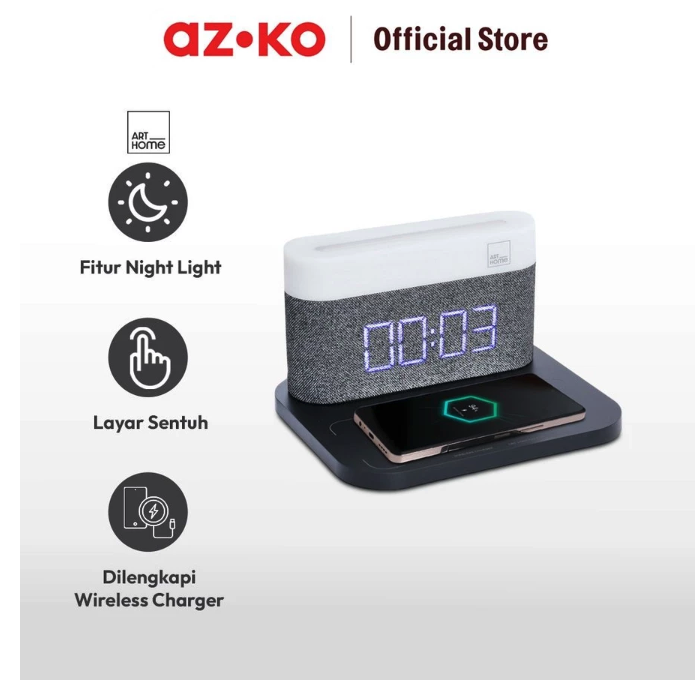 AZKO Arthome Jam Digital Dengan Wireless Charger