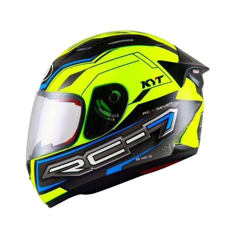 KYT RC Seven #14 Yellow/Fluo/Black/Blue