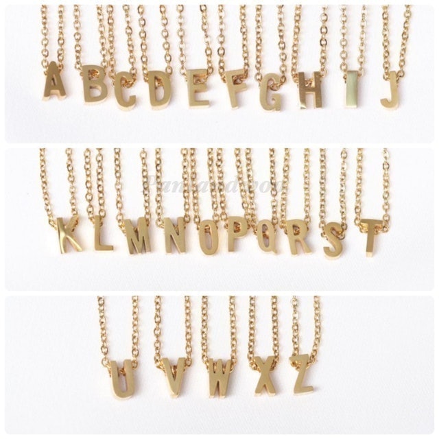 Panlandwoo Kalung Huruf Titanium Wanita Simple Alpha