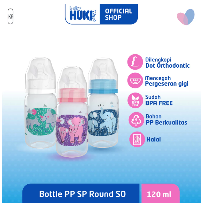 Ikapharmindo Putramas Baby Huki Bottle PP SP Round SO