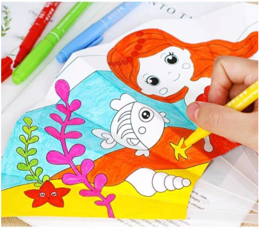  DIY Mewarnai Kipas Tangan Lipat