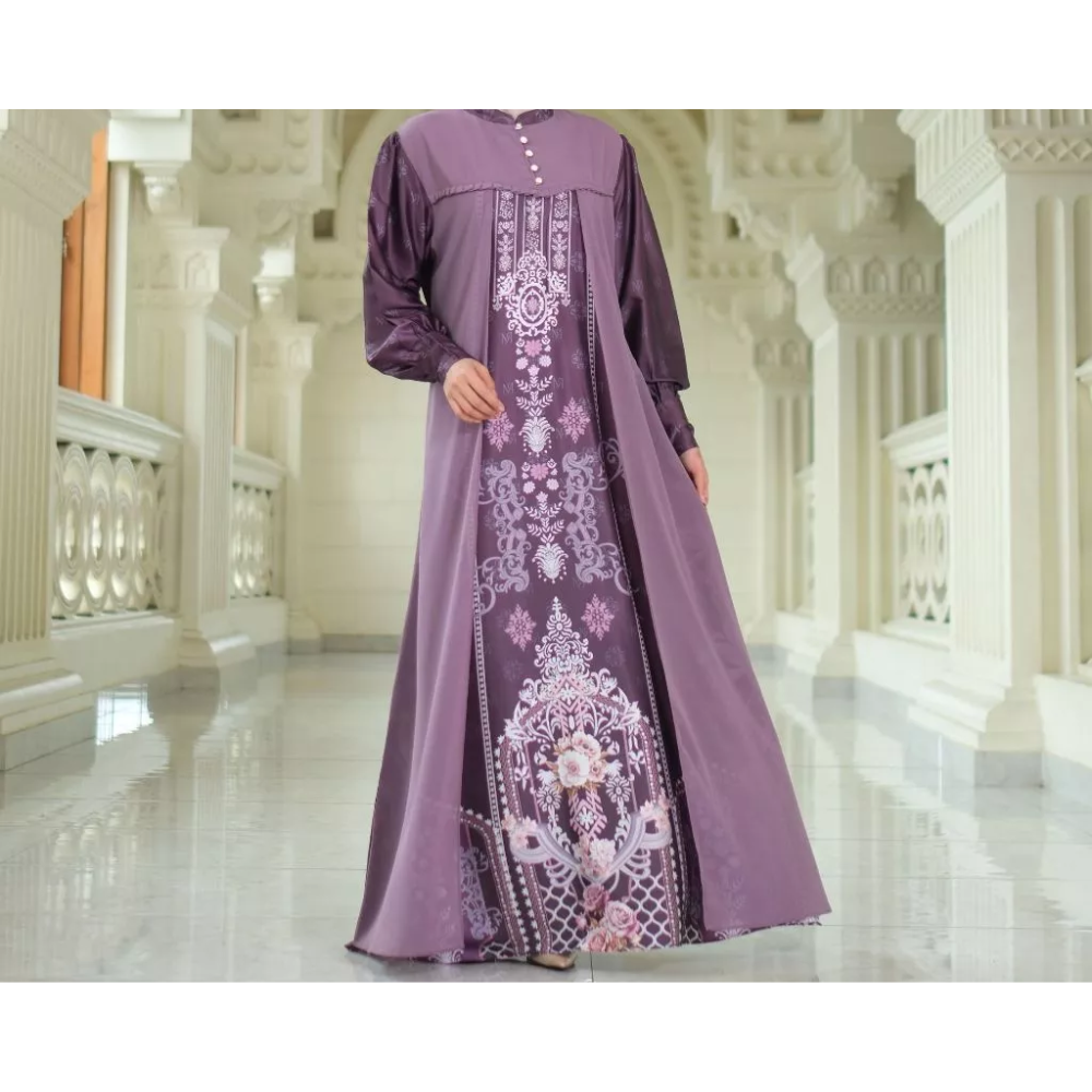  Maraya Dress Yasmeen Silk Mix Ceruty Motif Sultan Elegan
