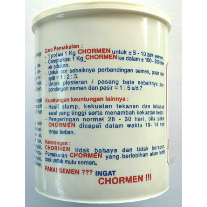  CHORMEN Bahan Campuran Semen