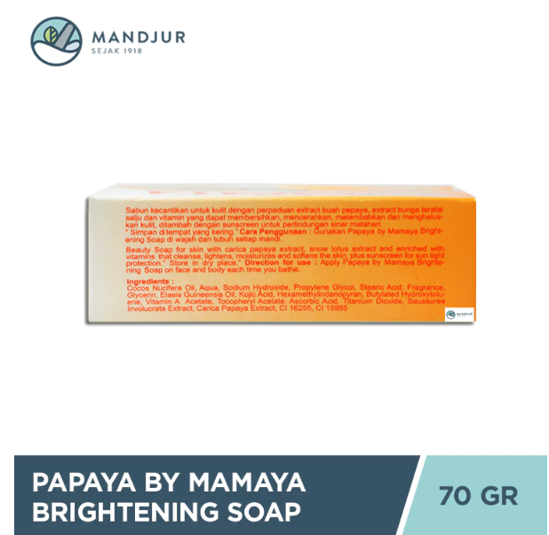 Sunggal Inti Makmur Papaya By Mamaya Brightening Soap