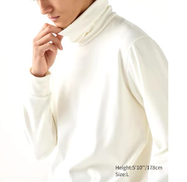 UNIQLO UNIQLO HEATTECH Ultra Hangat T-Shirt Kerah Tinggi 