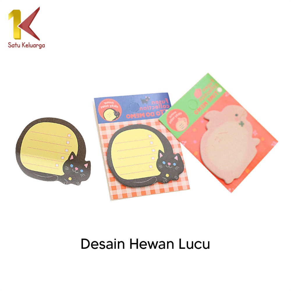 Satu Keluarga Sticky Notes Motif Binatang A3 