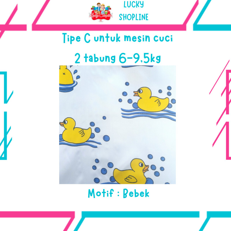 Cover Mesin Cuci Dua Tabung Berbahan Satin 4