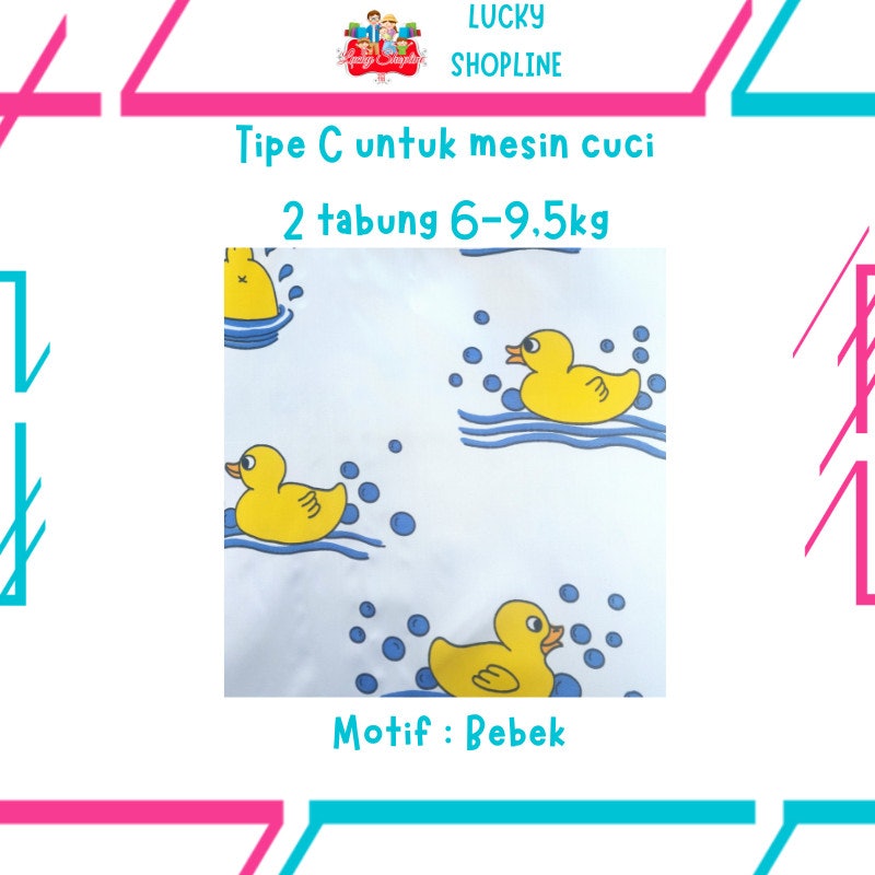 Cover Mesin Cuci Dua Tabung Berbahan Satin 4