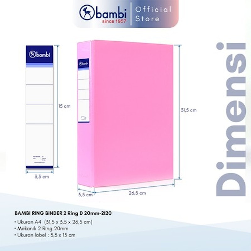 Bambi Binder A4 2 Ring Type D 4