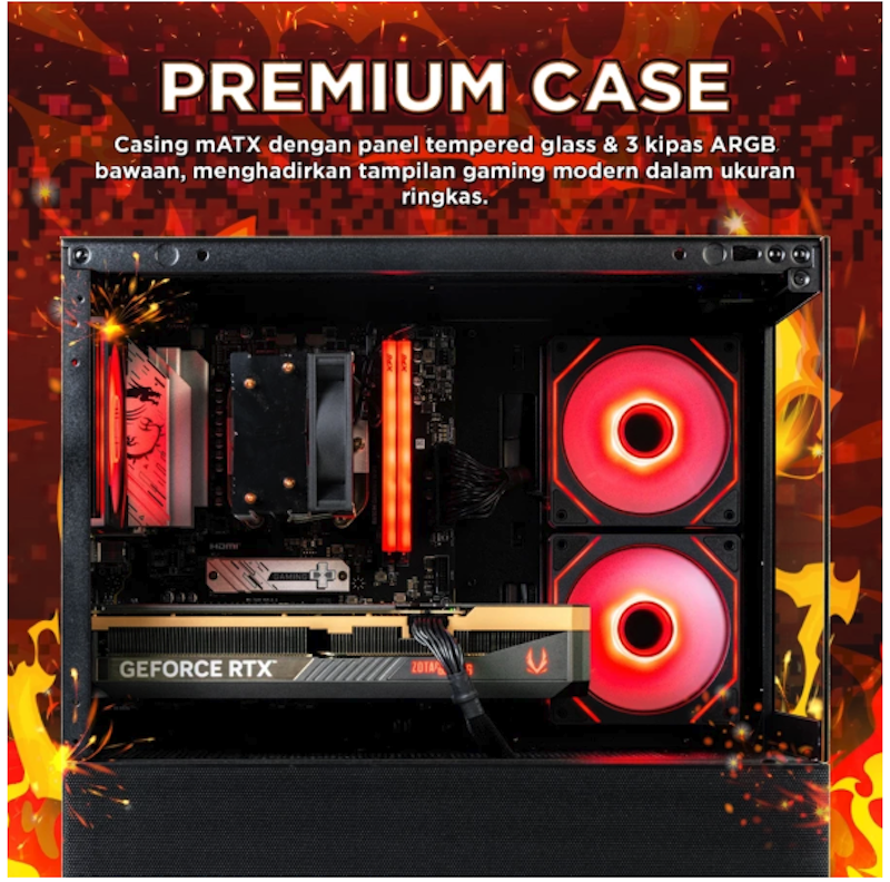 Rakitan PC Gaming Agres Pyrolite RYZEN 5 5600X RTX 3050 2