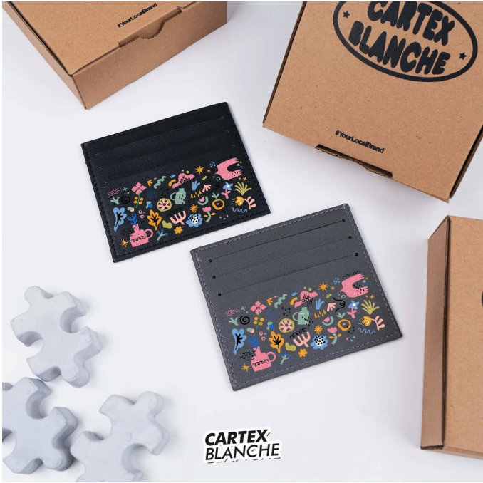 Cartex Blanche Card Holder Flower Doodle