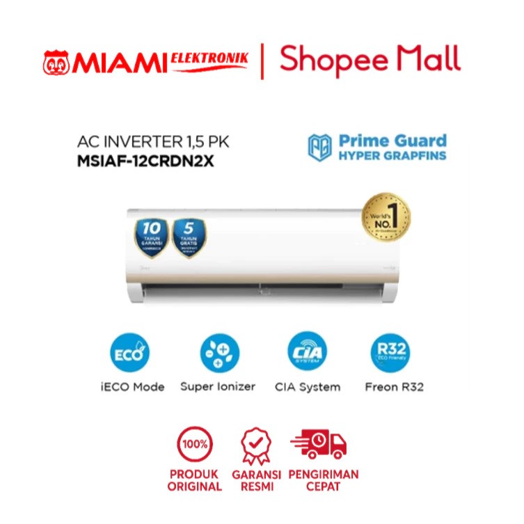 Midea AC Inverter 1.5 PK MSIAF-12CRDN2