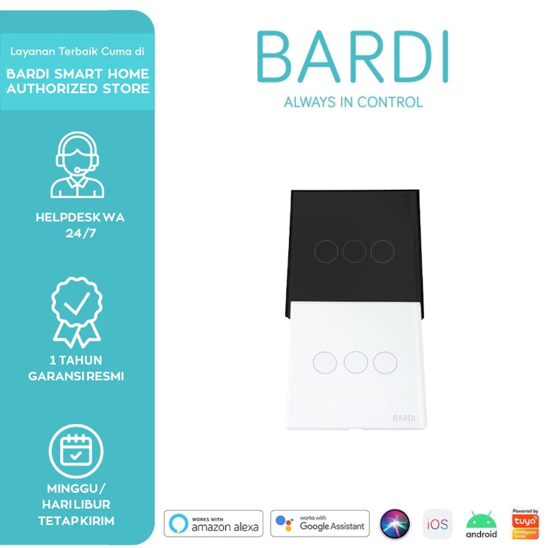 BARDI Wall Switch Smart Touch 3 Gang 3