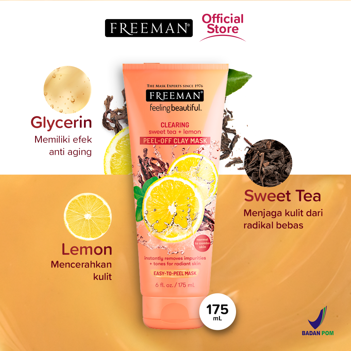 Clearing Sweet Tea & Lemon Peel-Off Clay Mask 3