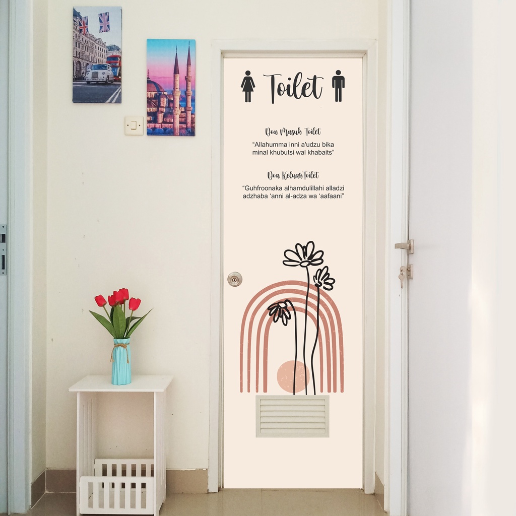 Trigi Homedecor Stiker Pintu Toilet Antiair Motif Aesthetic Minimalis SKM 18–21