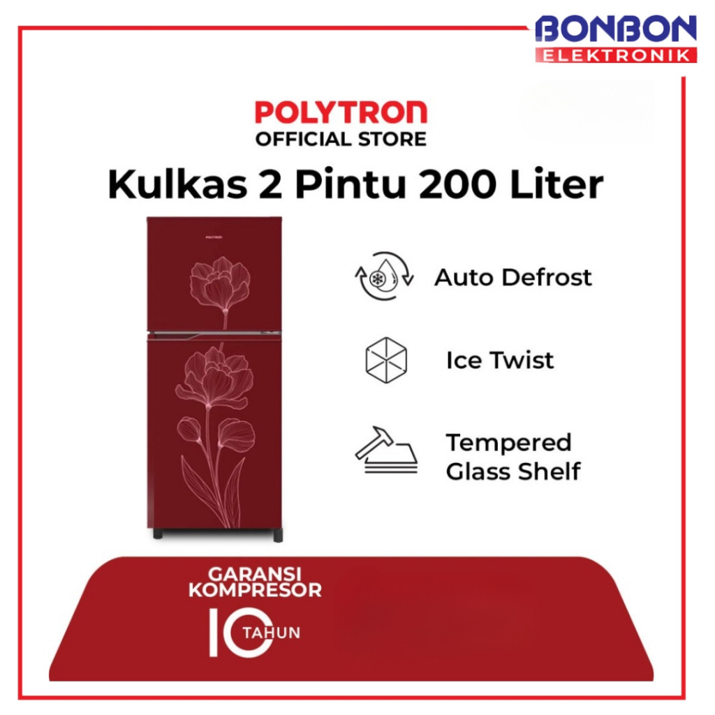 Hartono Istana Teknologi Polytron Kulkas 2 Pintu 200 Liter PRB 200R
