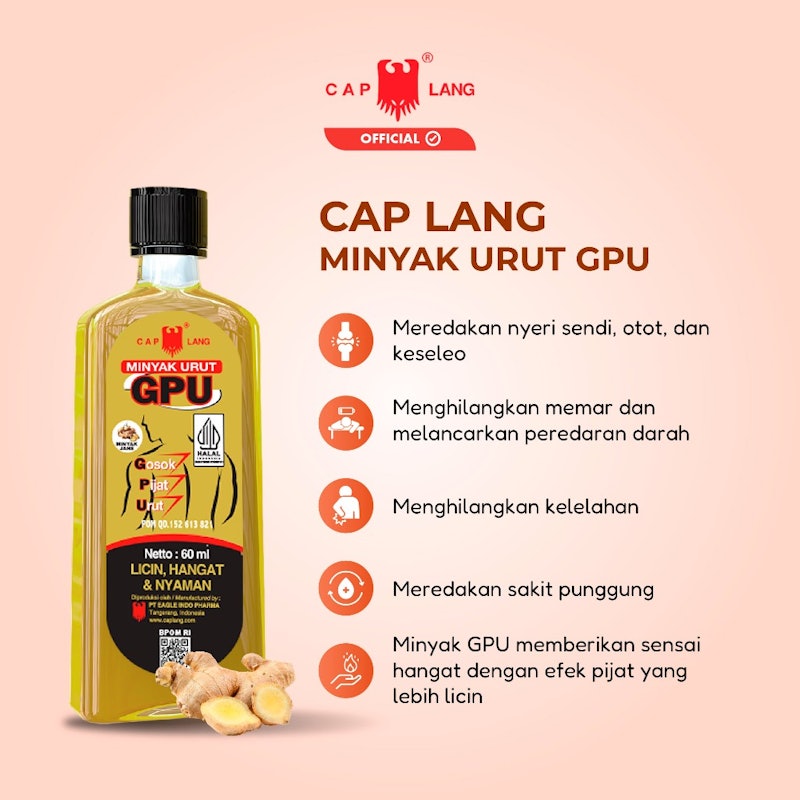 Cap Lang Minyak Urut GPU Jahe 3