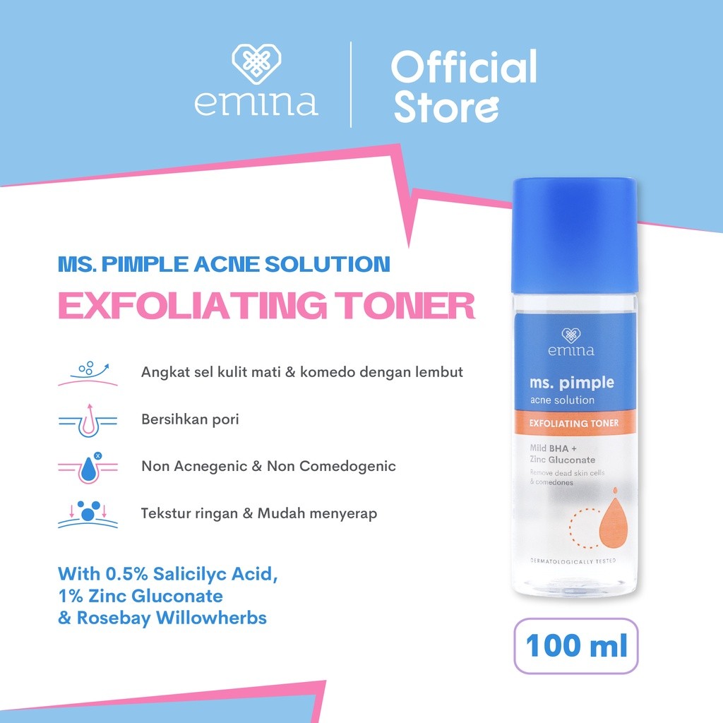Paragon Technology and Innovation Emina Ms. Pimple Acne Solution Exfoliating Toner