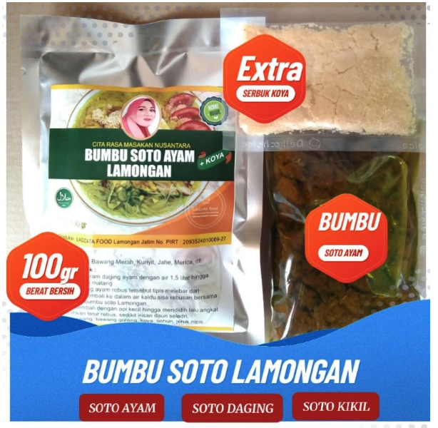 Ladzata Food BU JONO Bumbu Soto Ayam Lamongan plus KOYA
