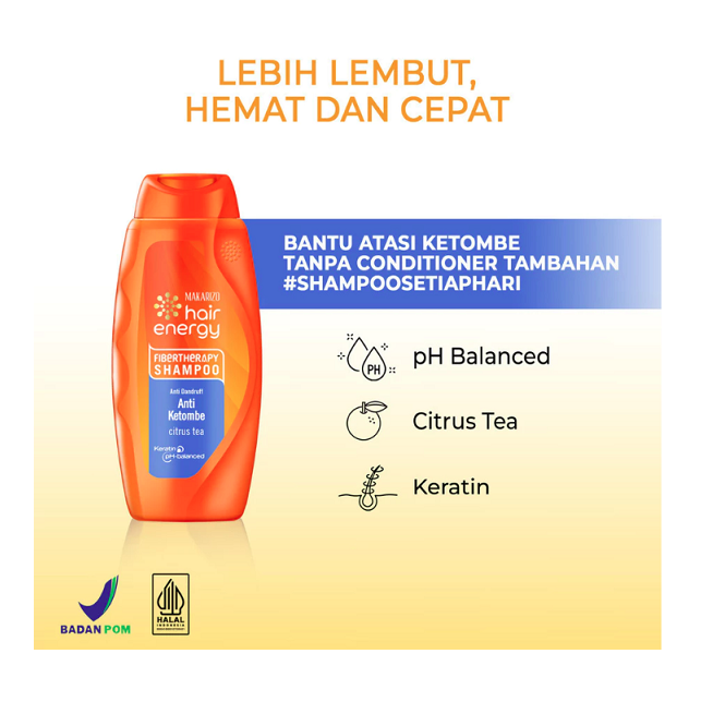 Akasha Wira International Makarizo Hair Energy Fibertherapy Shampoo Anti Dandruff Citrus Tea