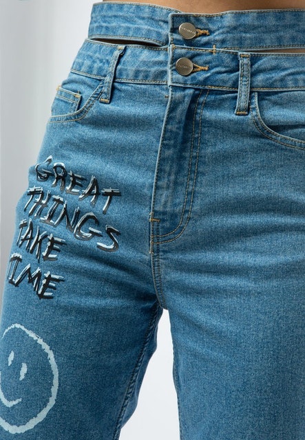 Printed Mom Jeans 180010698003