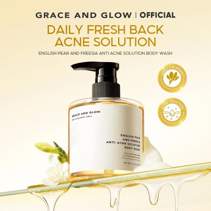 Grace and Glow English Pear and Freesia Anti Acne Solution Body Wash 2