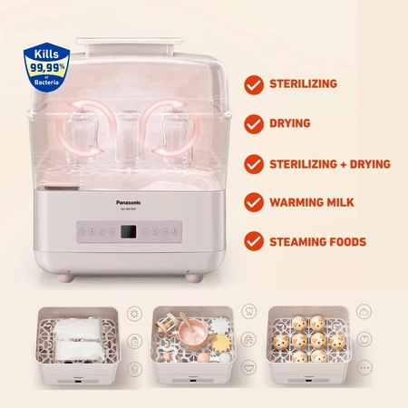 Panasonic Gobel Indonesia Panasonic Multifunctional Baby Bottle Steam Steriliser and Dryer NU-MX100PTTE