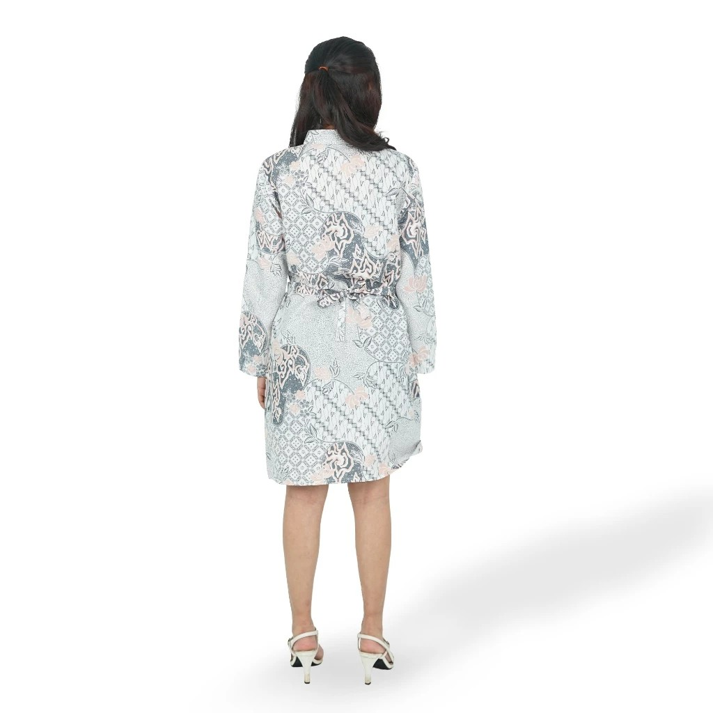 Batik Trusmi Dress Batik Mega Mendung Kombinasi Pastel