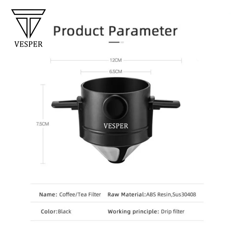 Vesper Filter Stainless Portable Double Mesh