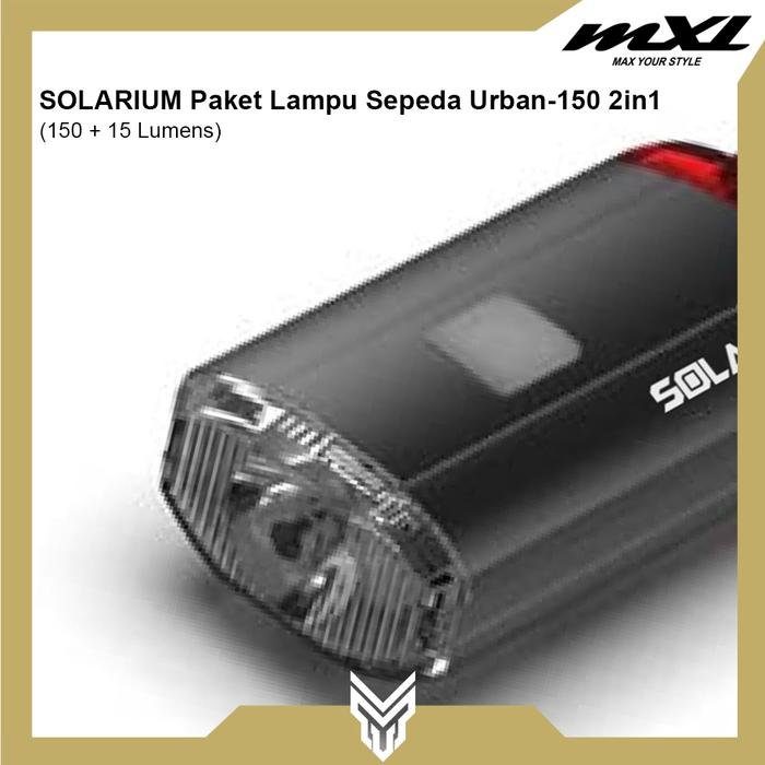  MXL Solarium Lampu Depan Belakang Sepeda Urban-150 2in1