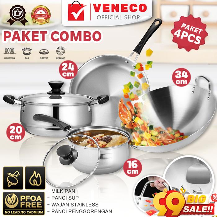  Veneco Panci Stainless Steel 4 pcs