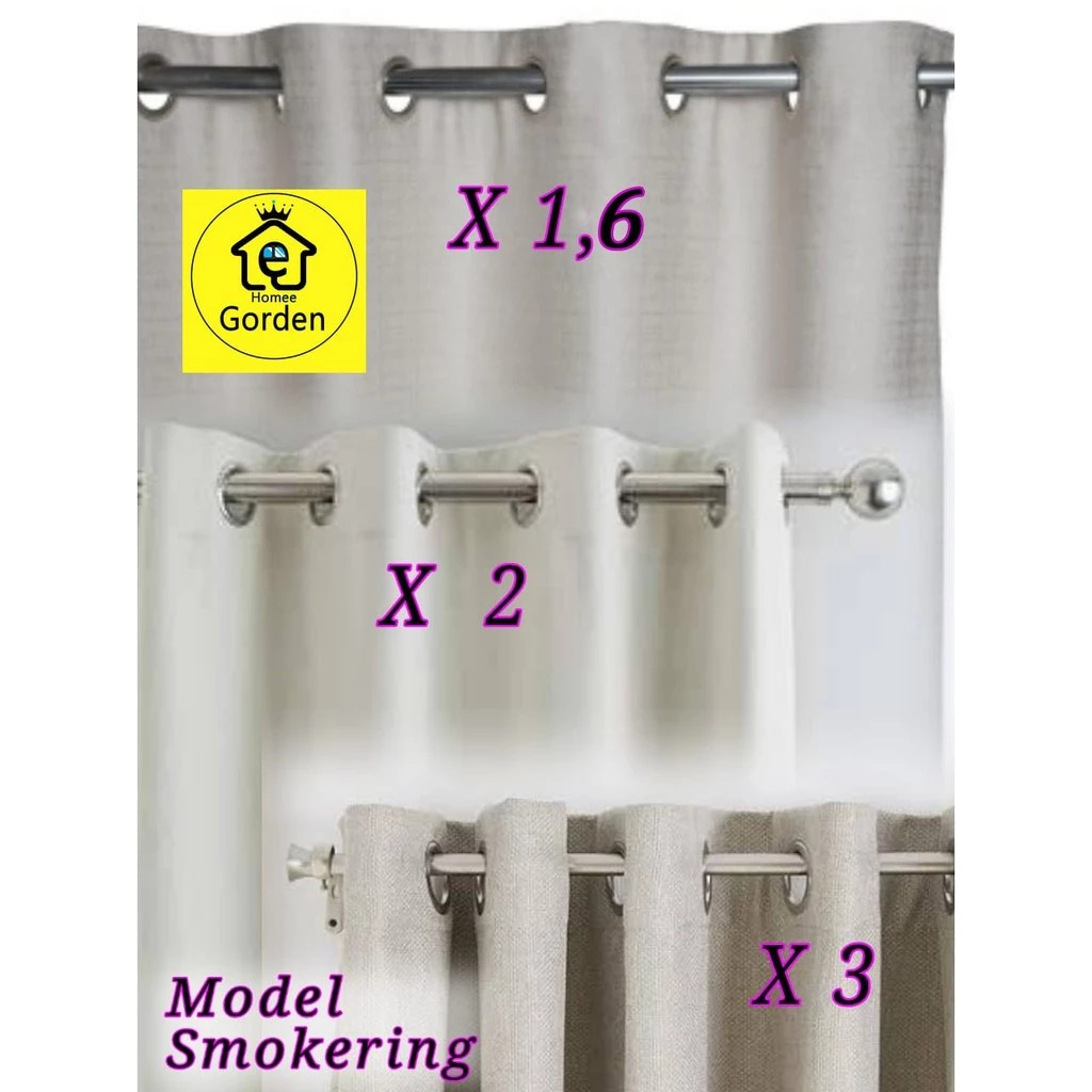  Homee Gorden Cokelat Motif Garis