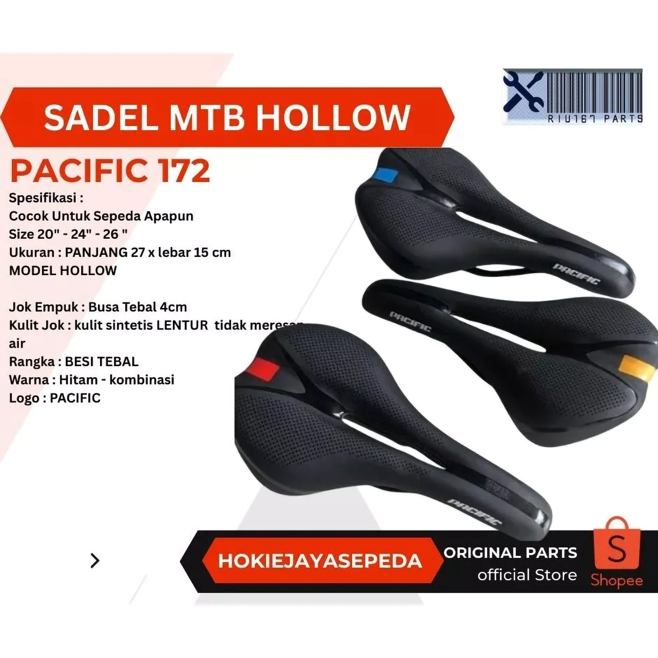 Roda Pasifik Mandiri Pacific Sadel MTB Hollow 172