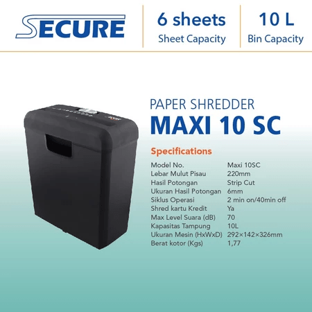  Secure Maxi Paper Shredder 10SC