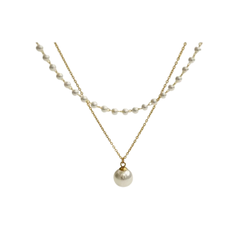 Ioana Gold Pearl Choker Necklace Set 1
