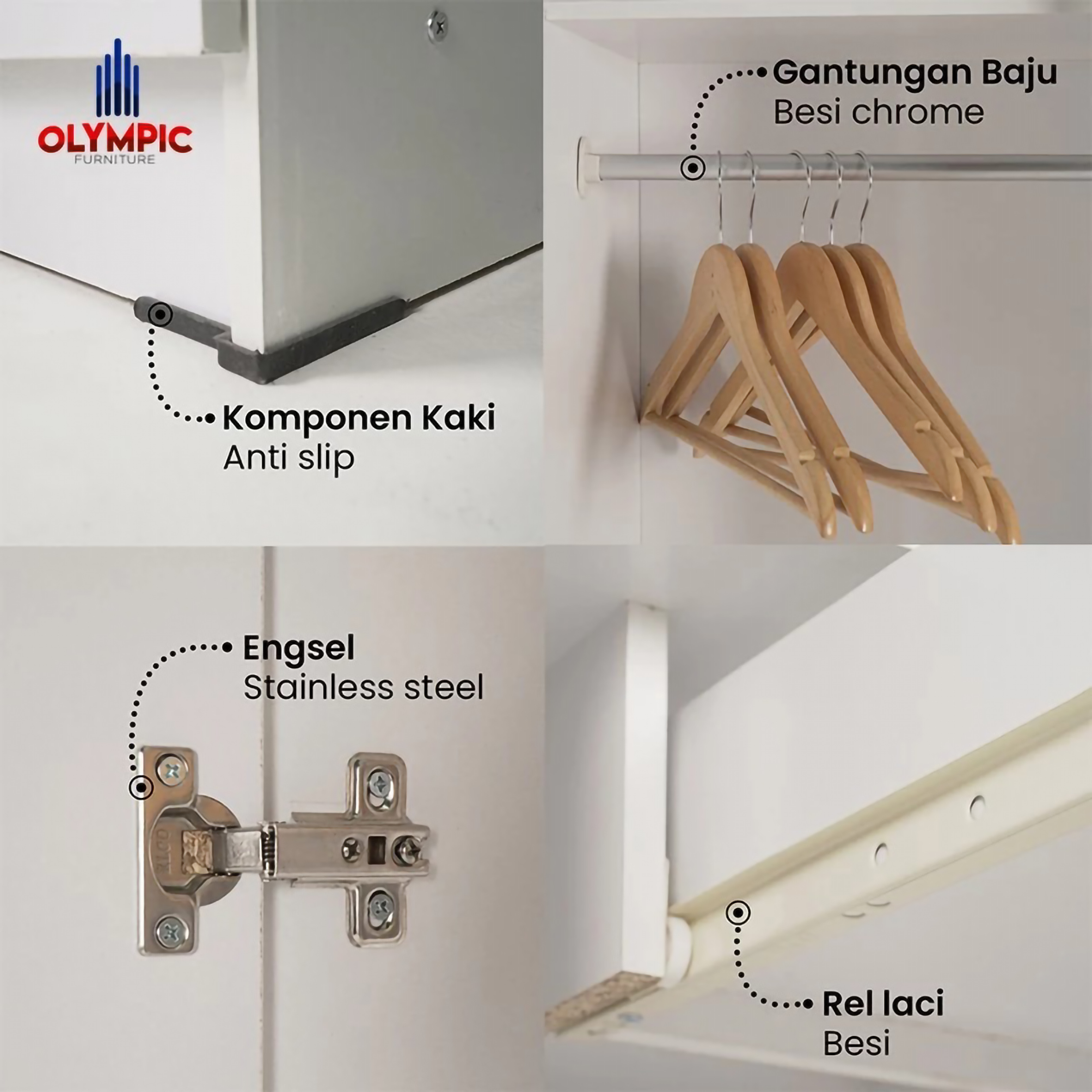 Cahaya Bintang Olympic Olympic Lemari Baju Tiga Pintu LP MERIBEL 3P