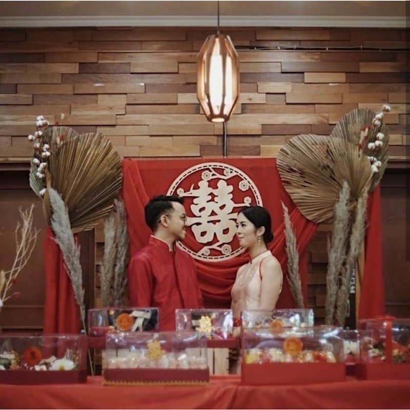 Shuang Xi Double Happiness Backdrop Sign 5