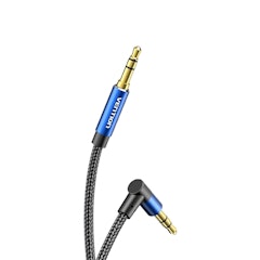 Vention Audio Cable Aux 3.5 mm L Shape Male to Male BAZL Black 1 meter