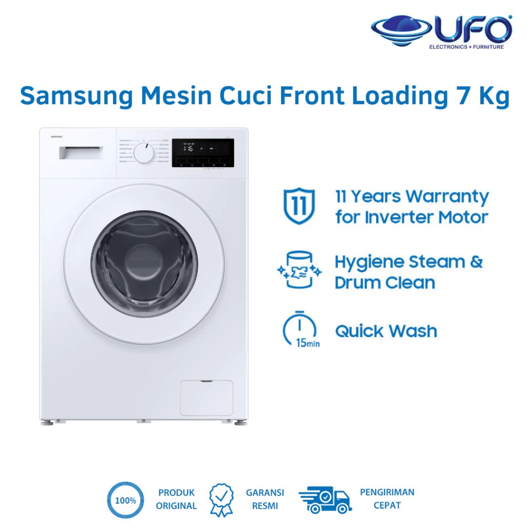 Samsung Electronics Samsung Front-Load Washer Hygiene Steam 7 kg  WW70FG3M05TWSE