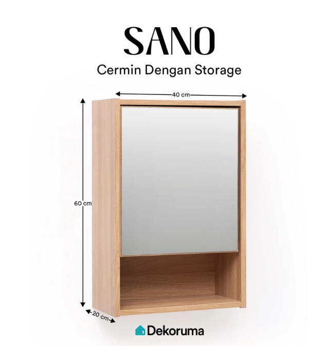 Dekoruma Heim Studio Sano Cermin Dengan Tempat Penyimpanan / Storage