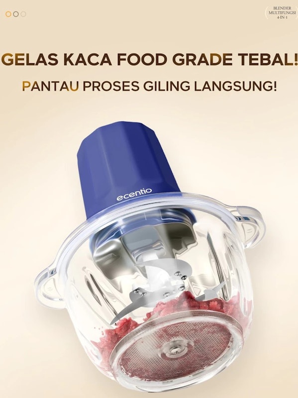 ecentio Blender + Penggiling Daging Multifungsi 4-in-1 4