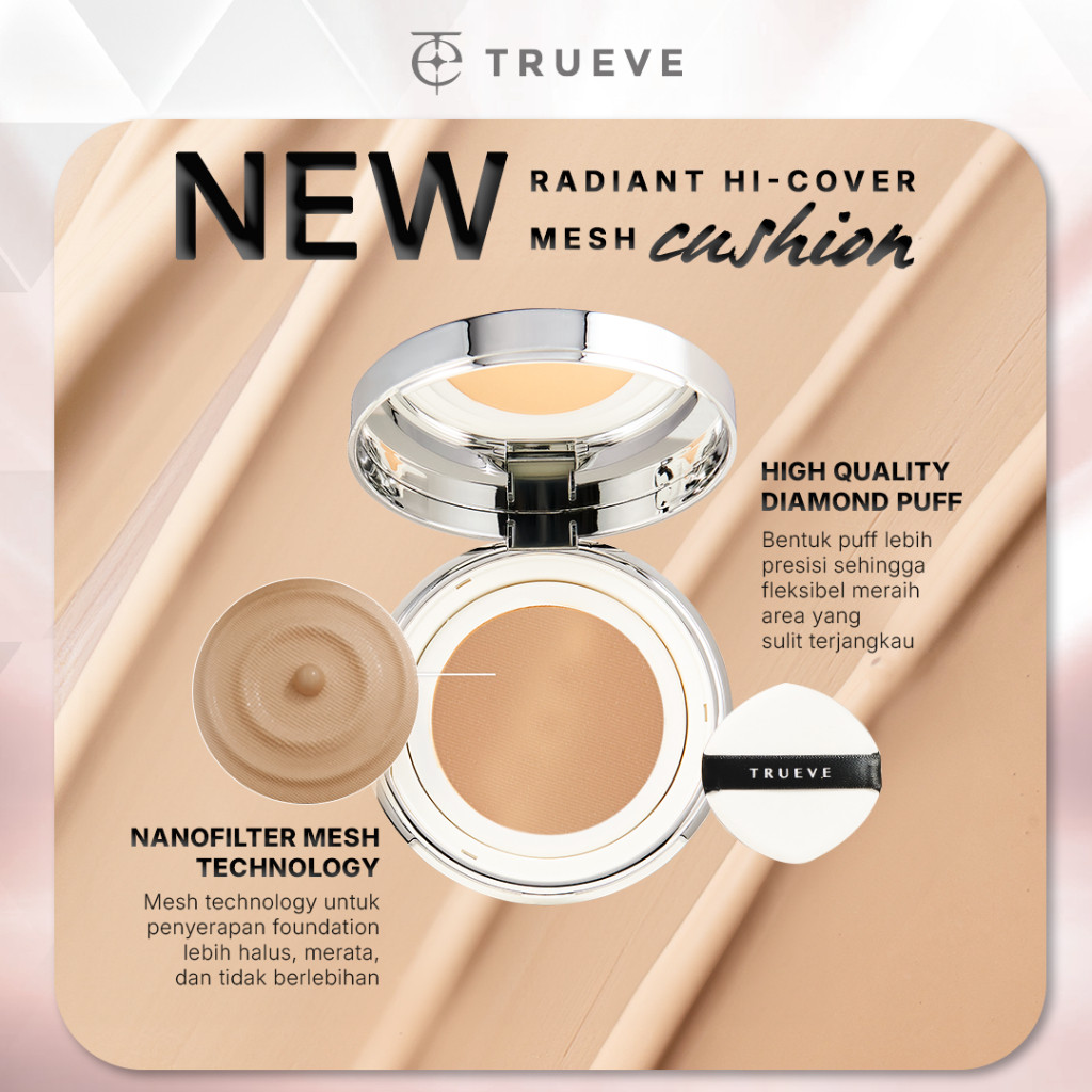 Natura Deca Kosmetika TRUEVE Velvet Hi-Cover Mesh Cushion MW01 Medium Warm