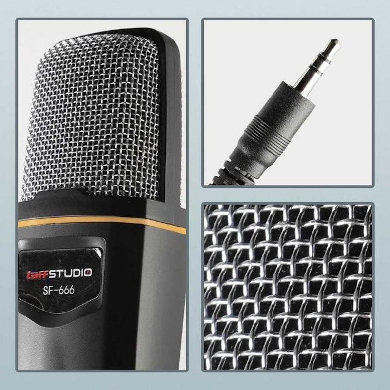TaffSTUDIO Mikrofon Kondenser 3.5 mm Omnidirectional Podcast with Stand SF-666 2
