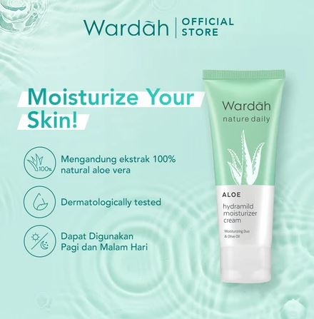 Paragon Technology and Innovation Wardah Nature Daily Aloe Hydramild Moisturizer Cream 