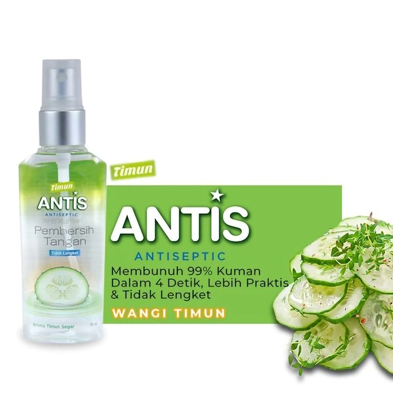 Antis Antiseptic Pembersih Tangan Timun Segar 3
