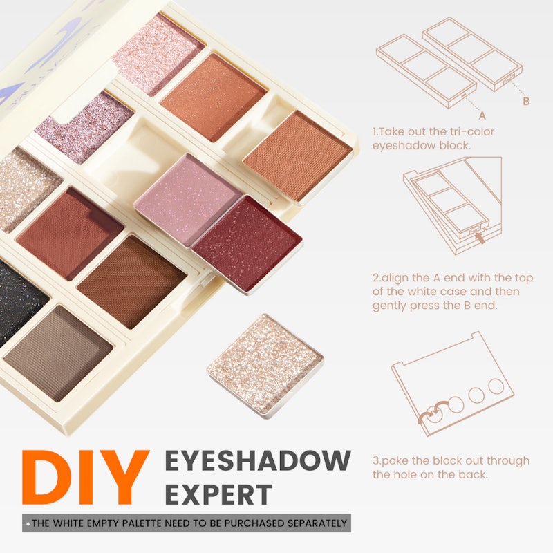 3 Color DIY Eyeshadow Palette High Pigment Pro-Palette 3