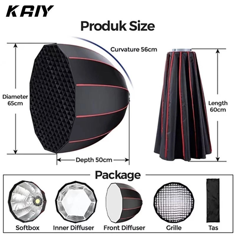 KAIY KAIY Softbox Lighting With Grid Photography 65 cm